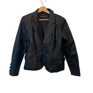 Pamela McCoy Black Leather Jacket Size Medium